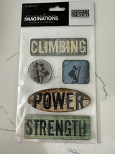 Creative Imaginations Sports Xtreme Chipboard Climbing Power Strength Scrapbook