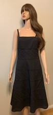 Spenser Jeremy Black Tiered Eyelet Cotton Sleeveless Women's Dress Size 6