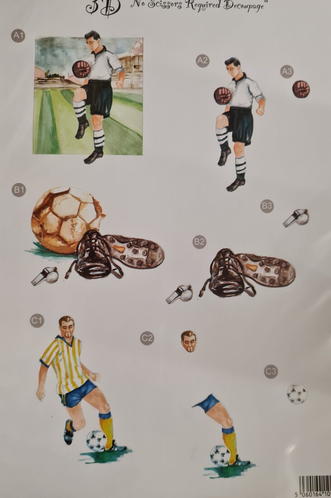 Craft UK A4 Die Cut Decoupage 452 - Football
