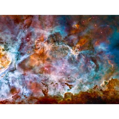 Carina Nebula Clouds, NASA Space Art, Canvas Print, 8.5'' x 11'' + Border