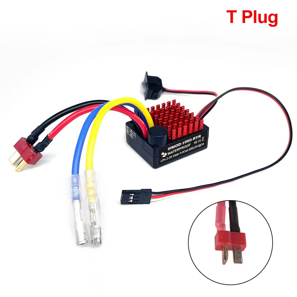 9IMOD 60A Brushed ESC Fahrregler Fahrtenregler Speed Controller für 1/10 RC Car - Bild 2 von 4