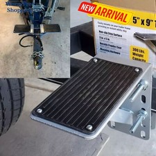 Non-Slip Rubber Trailer Step 300lb Max Load Boat Heavy Duty Alloy Steel Pad