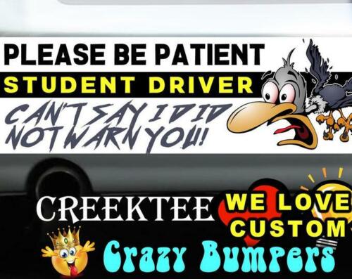 PLEASE BE PATIENT STUDENT DRIVER 10 x 3 Bumper Sticker or Magnet