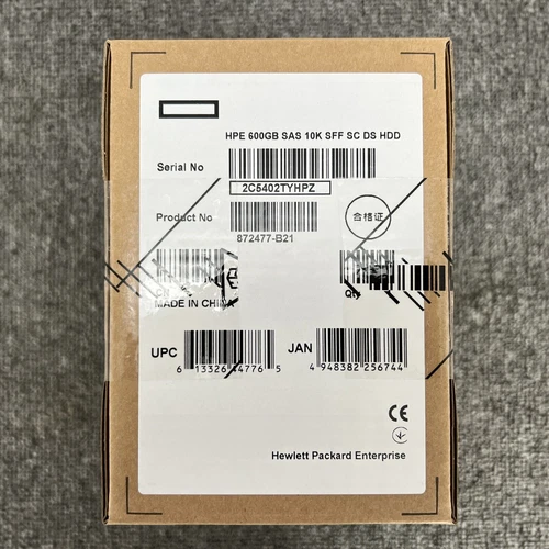 872477-B21 872736-001 HPE 600GB 12G SAS 10K ENT 2.5" SFF SC DS HDD Hard Drive - Afbeelding 1 van 5