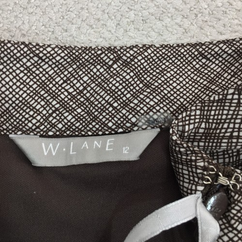 W Lane womens skirt size 12 brown check flare zip 021195 - Picture 7 of 12