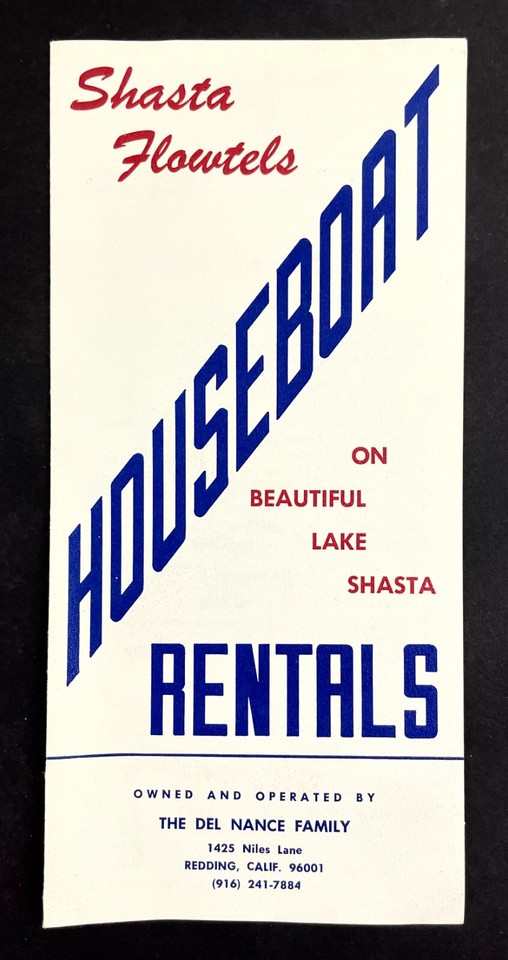1970s Houseboat Rental Rates Lake Shasta Redding CA Vintage Travel