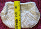 Sequined Handbag, Small Vintage, white good condition. silver tone clasp, white — photo 5