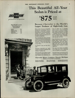 1922 Chevrolet Car $875 Worlds Largest Producer Vintage Print Ad 3667