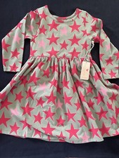 Pink Chicken NWT Green/Red Stars Organic Cotton Knit Long Sleeve Dress-2T