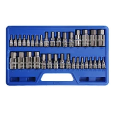 SAE & Metric Socket Set Standard Allen 1/4" 3/8" 1/2" | Master Hex Bit Set 34pc