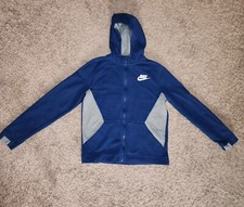 Nike Boys XLarge Hoodie Zip Up Jacket Youth Navy Blue Gray