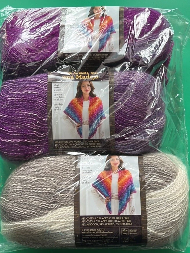 Lion Brand Shawl in a Ball Yarn "Mindful Mauve" 36 Skeins #1009 - Image 3 of 4