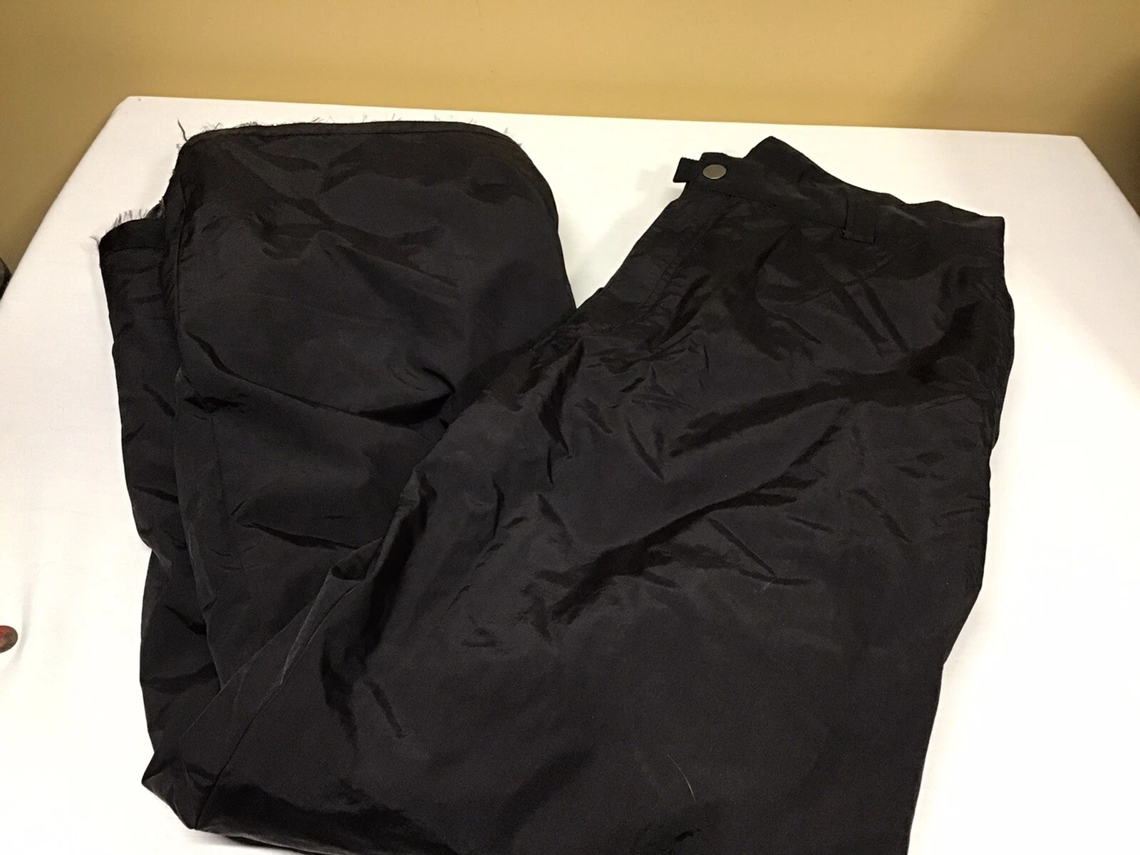 MEN'S WHITE SIERRA WATERPROOF SNOW WINTER SOFTSHELL BLACK PANTS SZ XL 32L