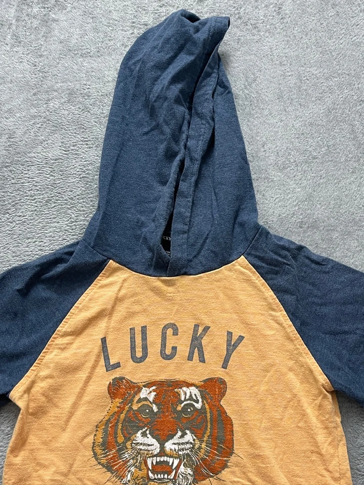 Lucky Brand Shirt Toddler 4T Orange Lightweight Hooded Short Sleeve Pullover - Image 2 of 4
