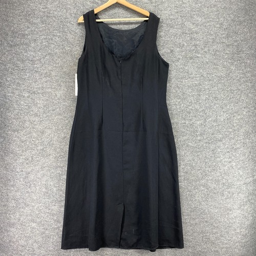 New Mlle Gabrielle Dress Women 20 Plus Black Sheath Midi Zipper Sleeveless - Picture 2 of 11