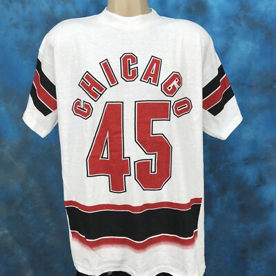 vtg 90s CHICAGO BULLS MICHAEL JORDAN 45 JERSEY T-Shirt XL nba