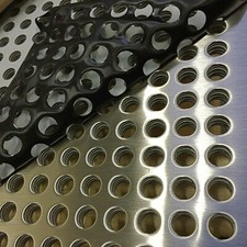 Edelstahl V2A Lochblech RG10-15 beids. K240 geschliffen + Schutzfolie Zuschnitt