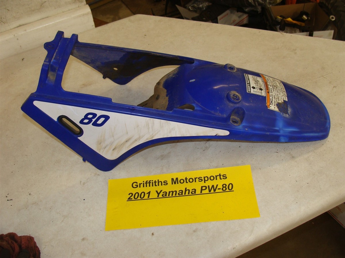 2001 Yamaha PW-80 83-06 rear fender tail blue oem original