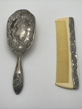 Vintage, Vanity Silver Plated, Brush  Comb Victorian Style 2 Piece Set