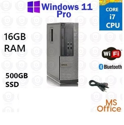 Dell Desktop i7 16GB RAM 500GB SSD Wifi Windows 11 Pro MS Office 2024