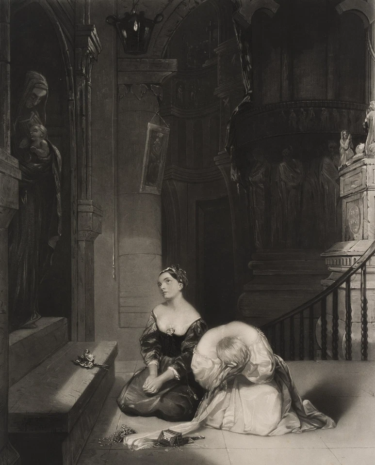 EGAN (*1799) nach HERBERT (*1810), Schuld und Unschuld,  1835, Mezzotinto - Bild 3 von 4