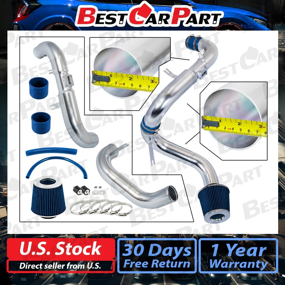 BCP BLUE 06-11 Honda Civic EX/LX/DX 1.8L Cold Air Intake Racing System + Filter - Image 2 of 4