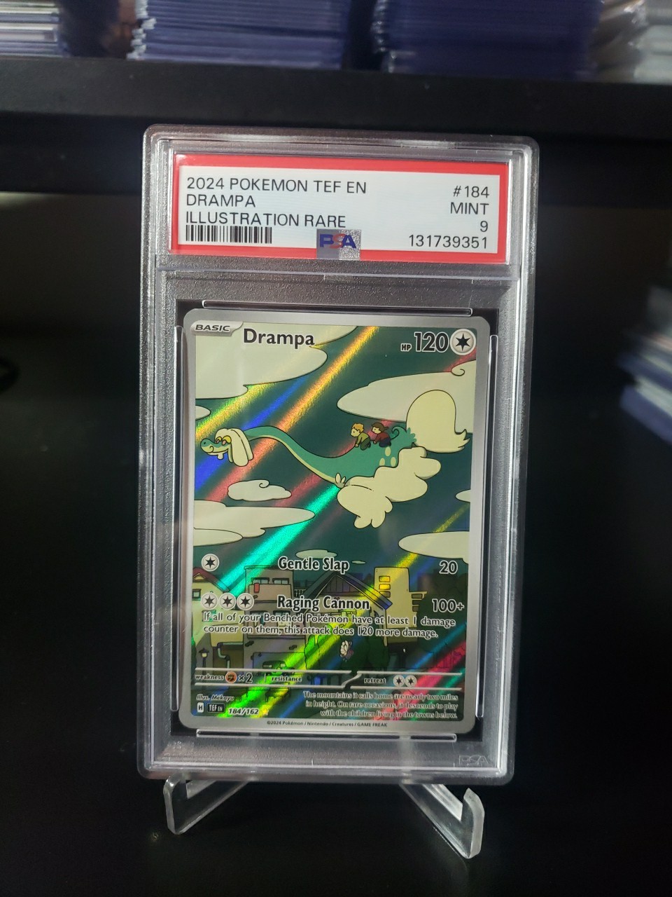 Drampa 2024 Pokemon Temporal Forces Illustration Rare #184 PSA 9