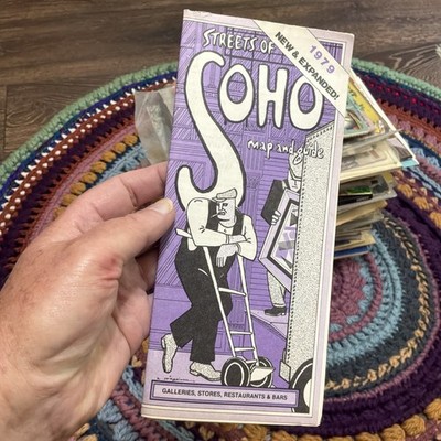 RARE 1979 Streets Of Soho Map & Guide Galleries, Stores, Restaurants & Bars 
