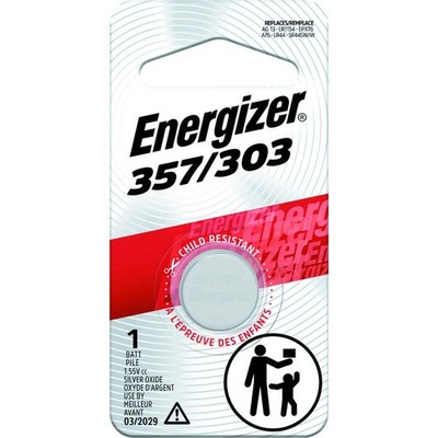 ENERGIZER  Button Battery,Silver,1.5VDC,357 45EJ87 PK 6
