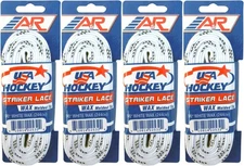 A&R Sports USA Hockey Striker Laces, Waxed 96" - White (4-Pack)
