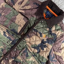Polo Ralph Lauren-Quilted-Kids 4T Toddler-Camo Puffer-Jacket/Barn Coat Corduroy