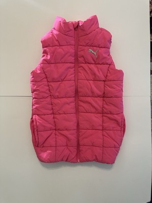 PUMA Girls Pink Puffer Full-Zip Vest Size Medium (10/12)