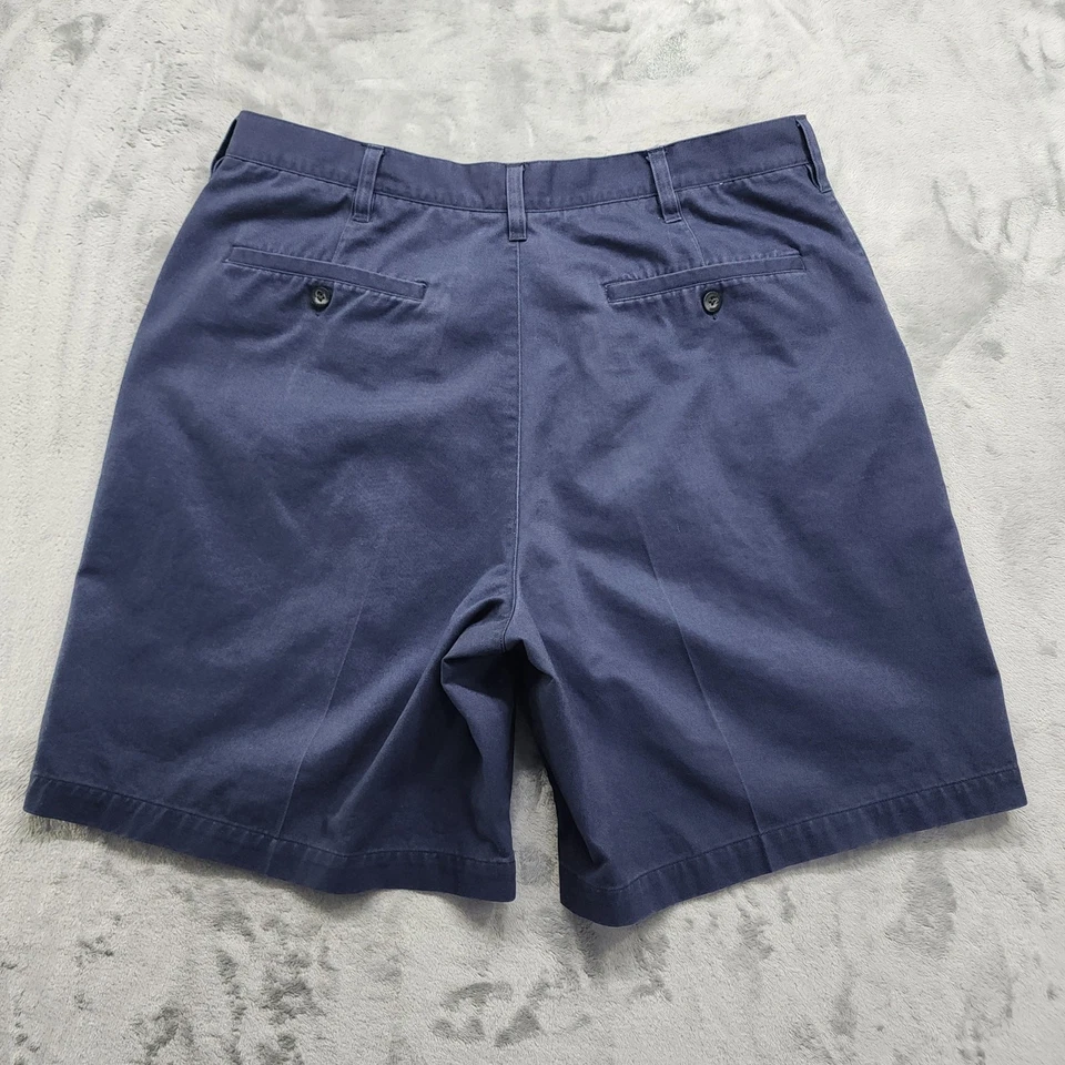 Pantalones Cortos KnightsBridge Para Hombres 38 Azul Plisado Chino Algodón Preppy Oficina Carrera Golf Foto 2 de 4