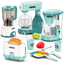 Kids Play Kitchen Accessories Toys Set, Pretend Play Kitchen Appliances Kit - Bl