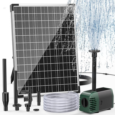 Biling 20W Solarbrunnen Für Draußen Mit 4 Düsen, 875L/H Solar Springbrunnen Für 