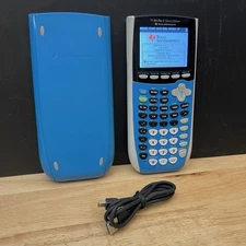 Texas Instruments - TI-84 Plus C Silver Graphing Calculator with Cover - Blue