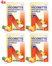 Nicorette Fruit Chill 2mg Nicotine Gum Stop Smoking Aid 400 Count 400ct