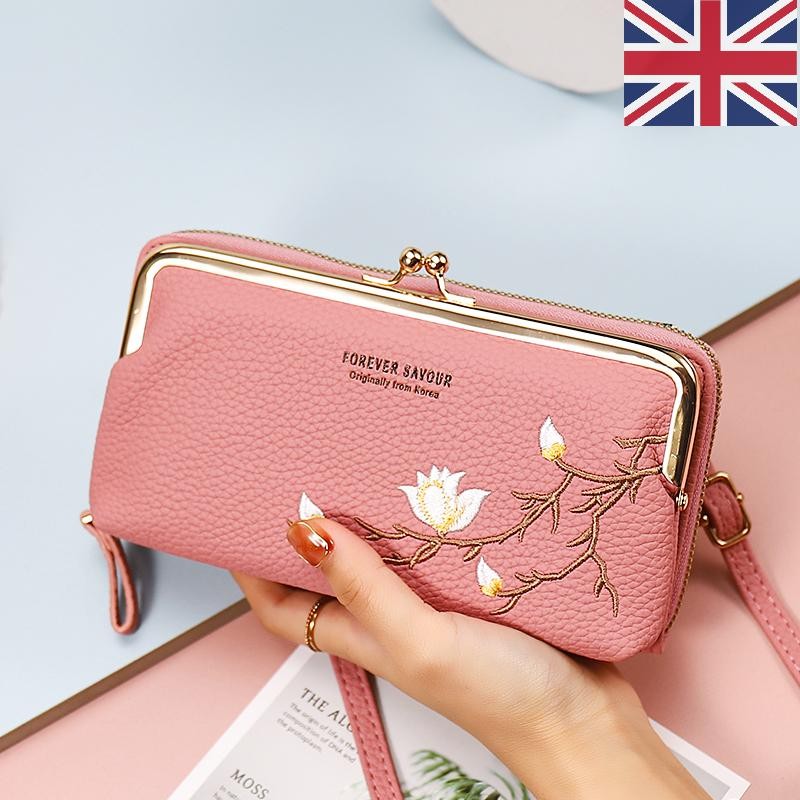 Women Sling Cross-Body Wallet with Mobile Cell Phone Holder UK