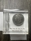 1890 O Morgan Silver Dollar Sealed Encapsulated Lucite Resin Paperwight Timer