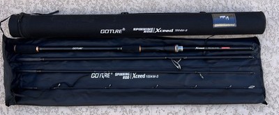 GOTURE Xceed 1004M-S 10' 4pc Medium Fast Carbon Spinning Rod Black Tube Bag