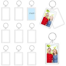 Photo Keychain 1.3 x 2inch Mini Transparent Picture Keychain, Acrylic 9 Pcs