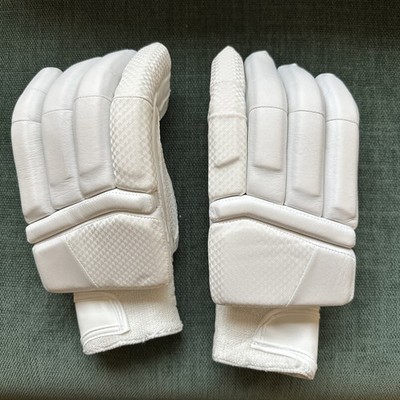 Herren Uni Pro Protection Weiß Cricket Schlaghandschuhe Schafsleder RT Hand