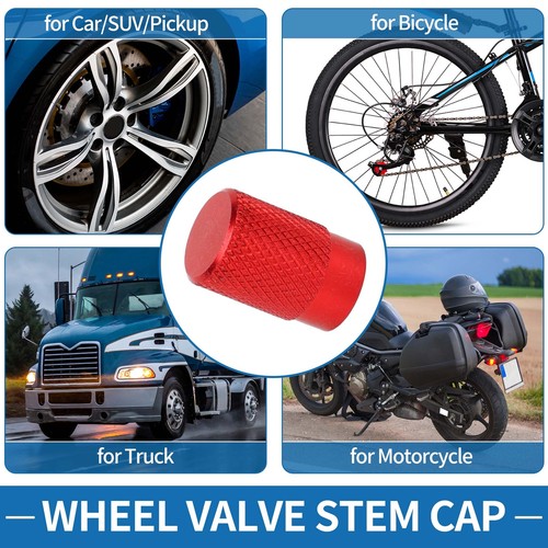 11x16.5MM Car Tire Valve Stem Caps Wheel Valve Cap Red for Car SUV Bike RV 4pcs - Picture 3 of 7