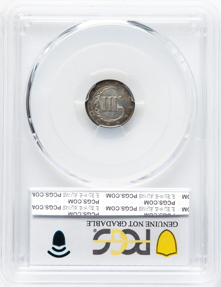 1852 3 Cent Silver - PCGS UNC Details - BEAUTIFUL TONED UNDER GRADED SPECIMEN - Image 2 of 2