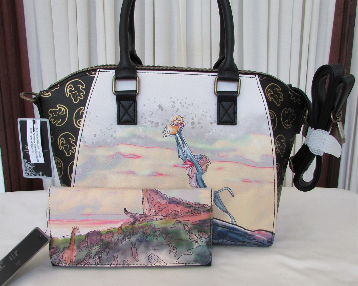 Disney Loungefly Lion King Satchel Bag Wallet Watercolor Pride