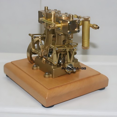 OKMO Retro Vertical 2-cylinder Reciprocating Double-acting Steam Engine Model - Picture 6 of 9