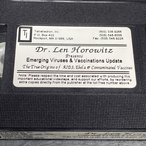 Emerging Viruses AIDS, Ebola & Vaccinations VHS Tape 1997 By Dr Leonard Horowitz - Picture 8 of 8