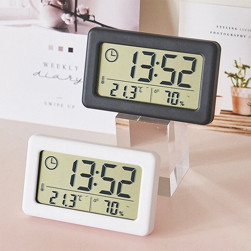 Mini Digital Thermometer Hygrometer Alarm Clock LCD Bedside Wall/Desk Clock Home - Picture 6 of 17