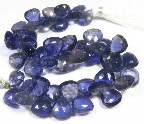 Top Qualità Naturale Iolite Gemme Cuore Sfaccettato Perline 7 " Filo 8.5-12mm