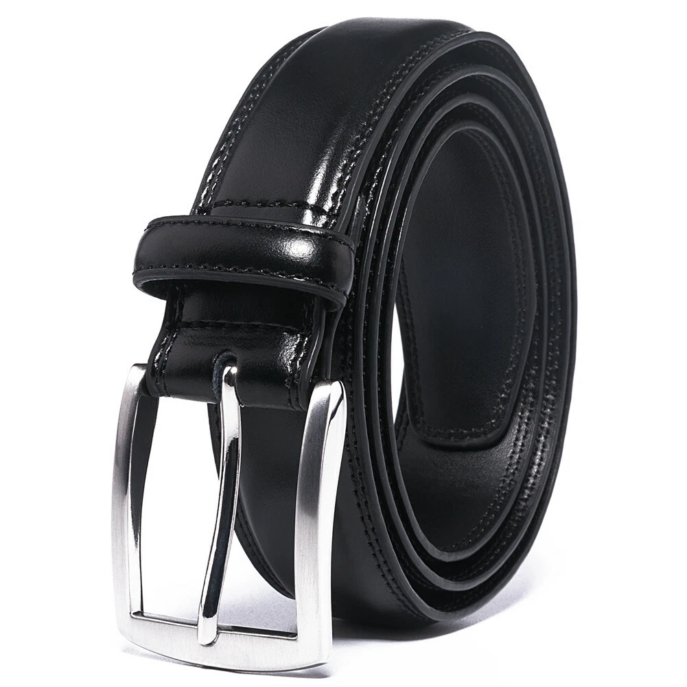 Men's Black Leather Casual Black Leather Belt Long Belts for Plus Size Men Belts